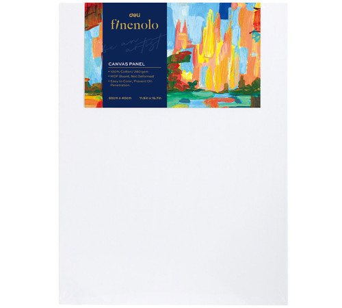 Холст на картоне DELI "Finenolo", 30х40 см, 280 г/м2, мелкое зерно, хлопок