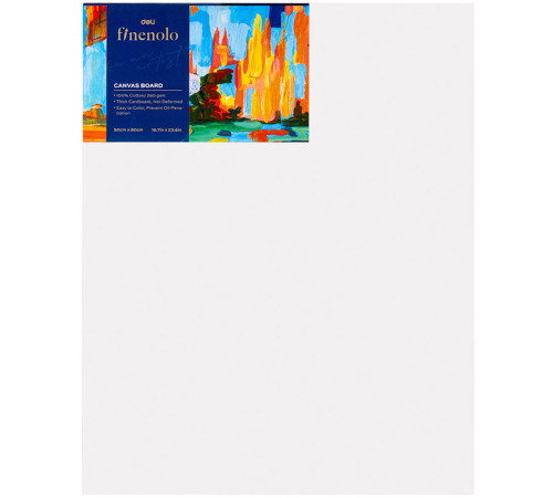 Холст на картоне DELI "Finenolo", 50х60 см, 280 г/м2, мелкое зерно, хлопок