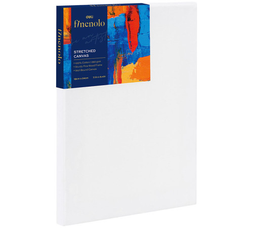 Холст на подрамнике DELI "Finenolo", 18х24 см, 280 г/м2, мелкое зерно, хлопок