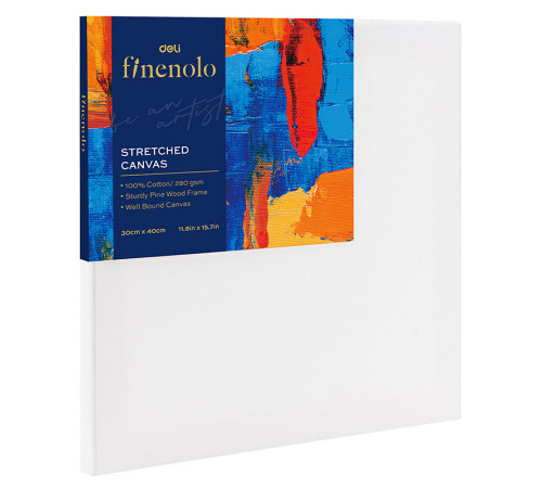 Холст на подрамнике DELI "Finenolo", 30х40 см, 280 г/м2, мелкое зерно, хлопок