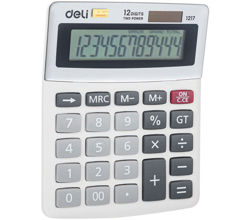 Калькулятор настольный DELI "1217" 12 разрядный, 130х105х30 мм, белый