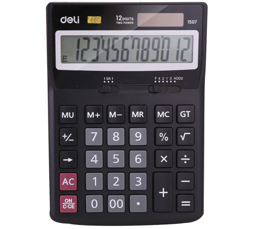 Калькулятор настольный DELI "1507" 12 разрядный черный