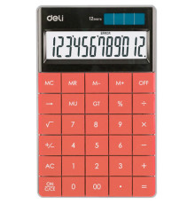 Калькулятор настольный DELI "1589" 12 разрядный, 166х104х15 мм, красный