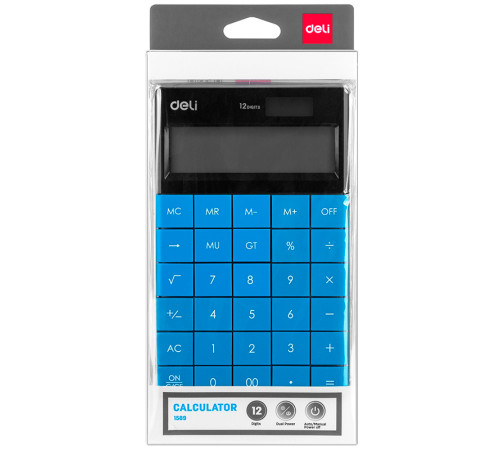 Калькулятор настольный DELI "1589" 12 разрядный, 166х104х15 мм, синий