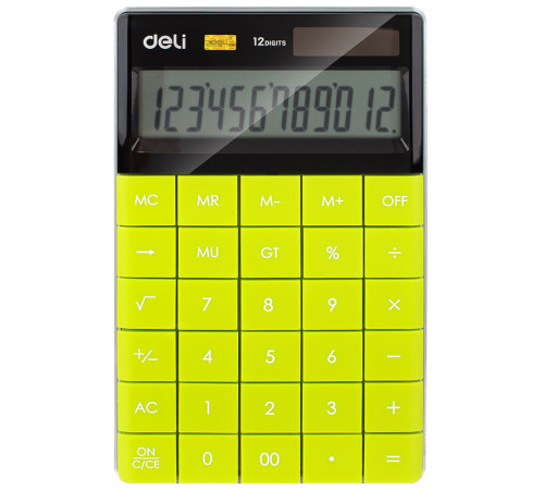 Калькулятор настольный DELI "1589" 12 разрядный, 166х104х15 мм, зеленый