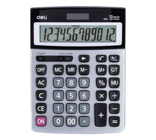 Калькулятор настольный DELI "1616" 12 разрядный серый
