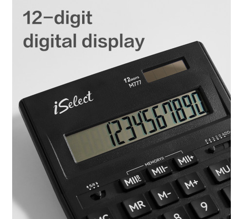 Калькулятор настольный DELI "i Select" "М777" 12 разрядный, 205,2х155,6х34,5 мм, черный