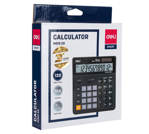 Калькулятор настольный DELI "М01020" 12 разрядный черный