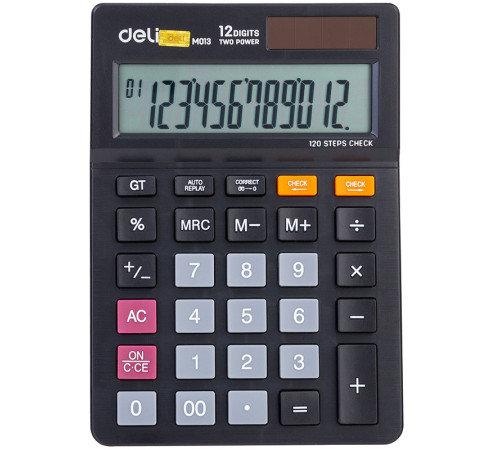 Калькулятор настольный DELI "M01320" 12 разрядный, 149х104х26,6 мм, черный