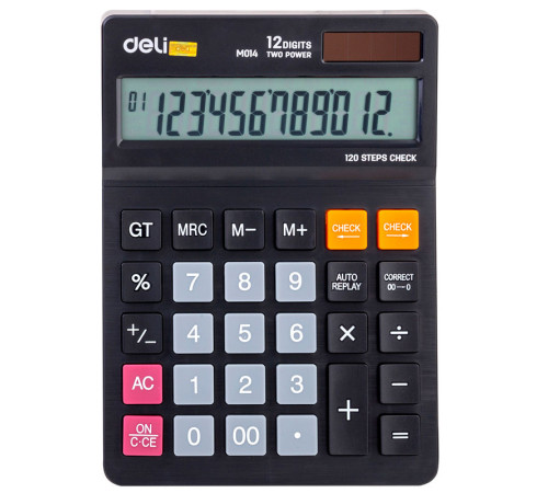 Калькулятор настольный DELI "М01420" 12 разрядный черный