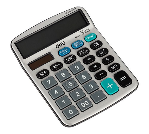 Калькулятор настольный DELI "M19810" 12 разрядный, 154х120х30 мм, серебро