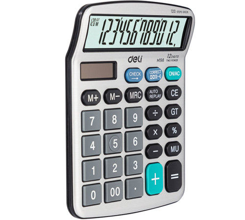 Калькулятор настольный DELI "M19810" 12 разрядный, 154х120х30 мм, серебро