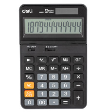 Калькулятор настольный DELI "M320" 12 разрядный, 178х110х26,5 мм, черный