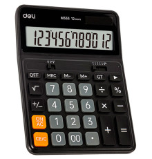 Калькулятор настольный DELI "М333" 12 разрядный, 176.4х129.8х28.4 мм, черный