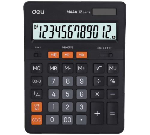 Калькулятор настольный DELI "М444" 12 разрядный черный