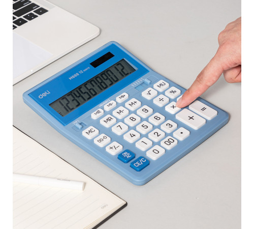 Калькулятор настольный DELI "М888" 12 разрядный, 202х159х31 мм, синий