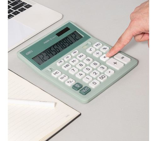 Калькулятор настольный DELI "М888" 12 разрядный, 202х159х31 мм, зеленый