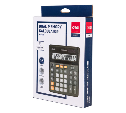 Калькулятор настольный DELI "М888" 12 разрядный черный