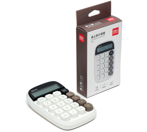 Калькулятор настольный DELI "TE35" 10 разрядный, 151х91х35 мм, белый