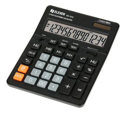 Калькулятор настольный Eleven SDC-544S, 14 разрядов, 155х205х36мм, черный