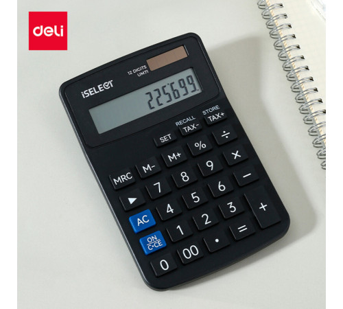 Калькулятор настольный i Select "М71" 12 разрядный, 152х103х30,9 мм, черный