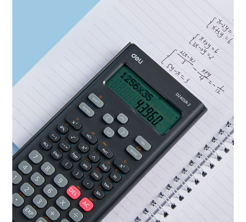 Калькулятор научный DELI D-240SR-2, 10+2 разрядов, 240 функций, 162х82х19 мм,темно серый