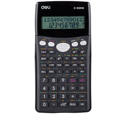 Калькулятор научный DELI ED-100MS, 10+2 разрядов, 300 функций,157х77х20 мм,темно серый