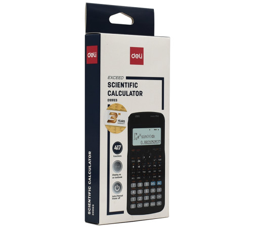 Калькулятор научный DELI ED-991ES, 12 разрядов, 417 функций, 180х90х20 мм, черный