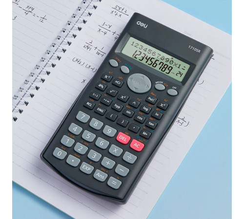 Калькулятор научный DELI "1710", 10+2 разряда, 240 функций, 162х84х19 мм, темно-серый
