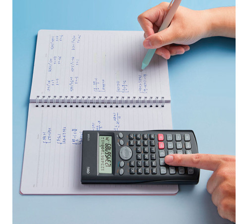 Калькулятор научный DELI "1710", 10+2 разряда, 240 функций, 162х84х19 мм, темно-серый