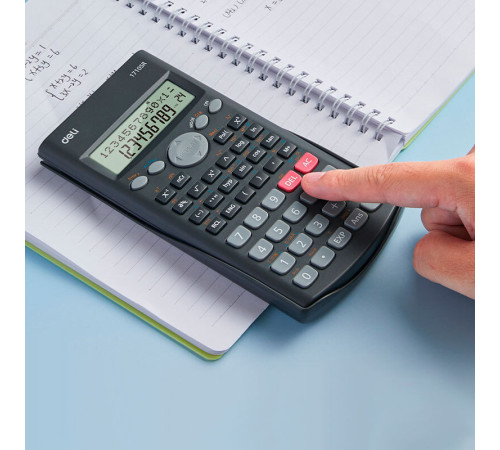 Калькулятор научный DELI "1710", 10+2 разряда, 240 функций, 162х84х19 мм, темно-серый