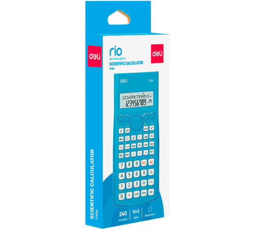 Калькулятор научный DELI "1710", 10+2 разряда, 240 функций, 165х88х23 мм, синий