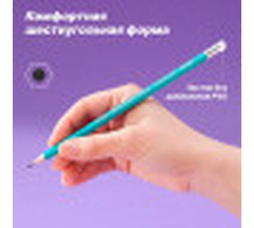 Карандаш DELI "i Select", НВ, шестигранный корпус, пластик, с ластиком, ассорти