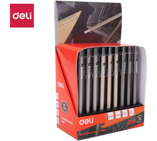 Карандаш механический DELI, 0,5 мм, металлический корпус ассорти