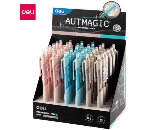 Карандаш механический DELI, 0,5 мм, пластиковый корпус ассорти