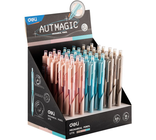 Карандаш механический DELI, 0,5 мм, пластиковый корпус ассорти