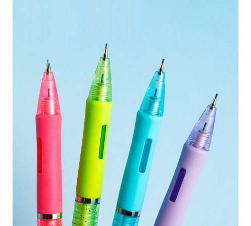 Карандаш механический DELI "Neonup", 0,5 мм, круглый корпус с ластиком, ассорти