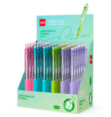 Карандаш механический DELI "Neonup", 0,5 мм, круглый корпус с ластиком, ассорти