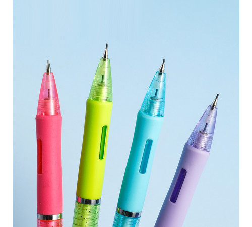 Карандаш механический DELI "Neonup", 0,7 мм, круглый корпус с ластиком, ассорти