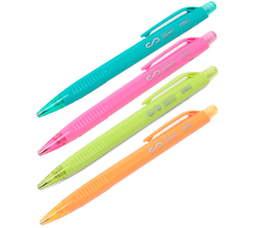 Карандаш механический DELI "Scribe", 0,5 мм, трехгранный корпус с ластиком, ассорти