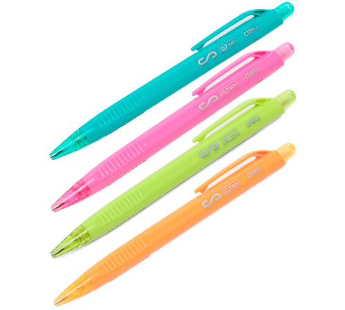 Карандаш механический DELI "Scribe", 0,7 мм, трехгранный корпус с ластиком, ассорти