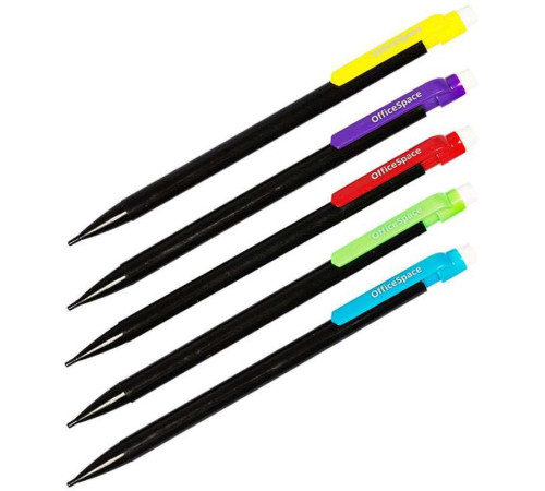 Карандаш механический OfficeSpace, 0,5 мм, с ластиком, ассорти