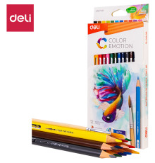 Карандаши акварельные Deli "Color Emotion", 12 цветов, картон
