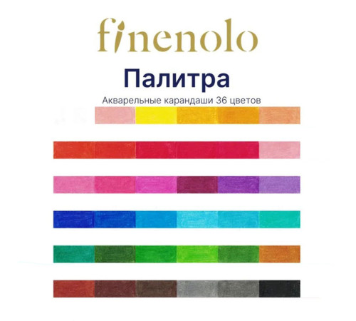 Карандаши акварельные Deli "Finenolo", 36 цветов, в метал. коробке