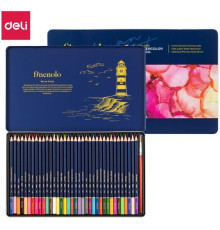 Карандаши акварельные Deli "Finenolo", 36 цветов, в метал. коробке