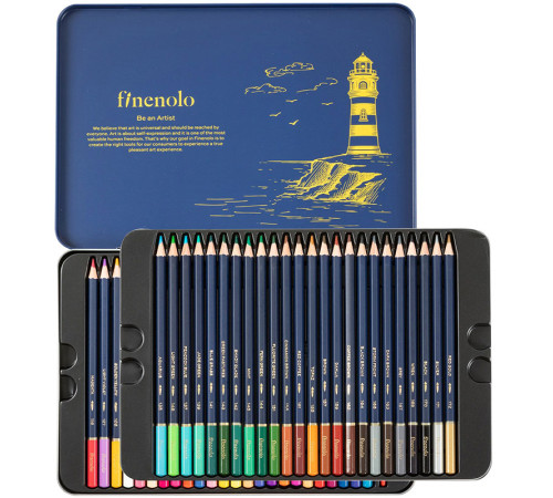 Карандаши акварельные Deli "Finenolo", 48 цветов, в метал. коробке