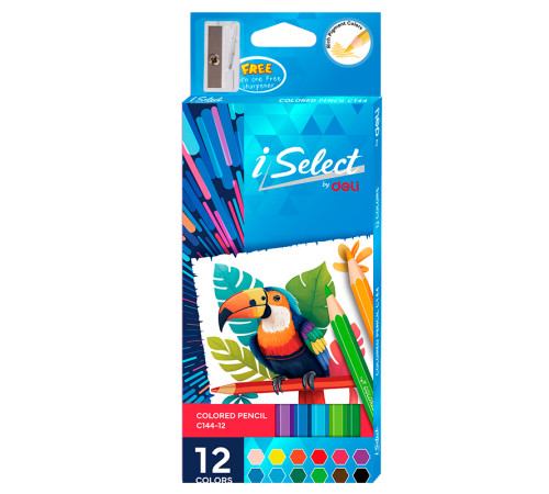 Карандаши цветные Deli " i Select", 12 цветов, картон