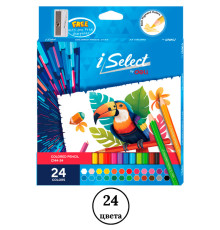 Карандаши цветные Deli " i Select", 24 цвета, картон