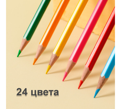 Карандаши цветные Deli " i Select", 24 цвета, картон