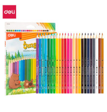 Карандаши цветные Deli "Bingoo", 24 цвета, картон